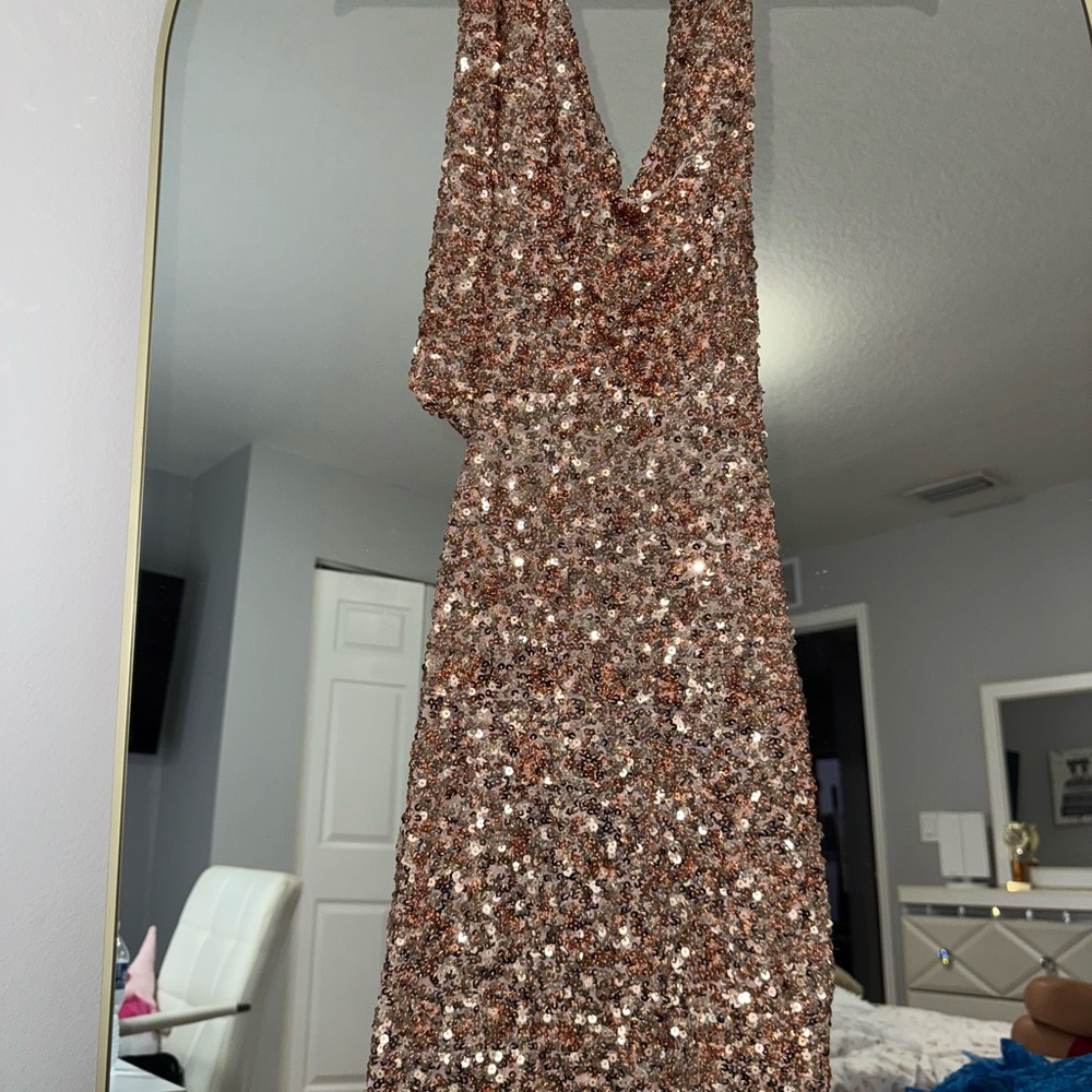 Sequin Halter Dress